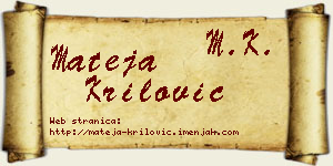 Mateja Krilović vizit kartica